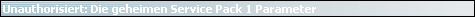 Unauthorisiert: Die geheimen Service Pack 1 Parameter