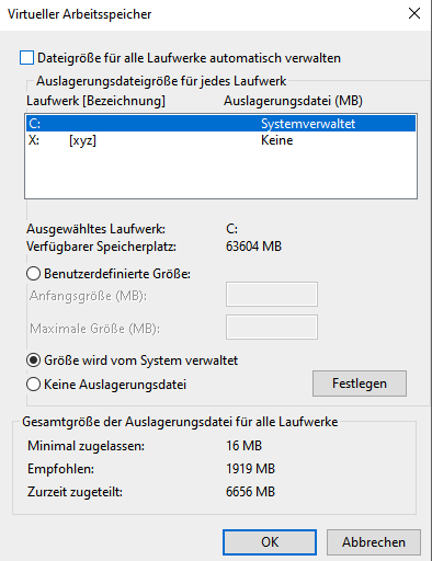 Auslagerungsdatei in Windows 10 und Windows 11 vergrößern pagefile sys Sandro Villinger Windows Tweaks Experte 05